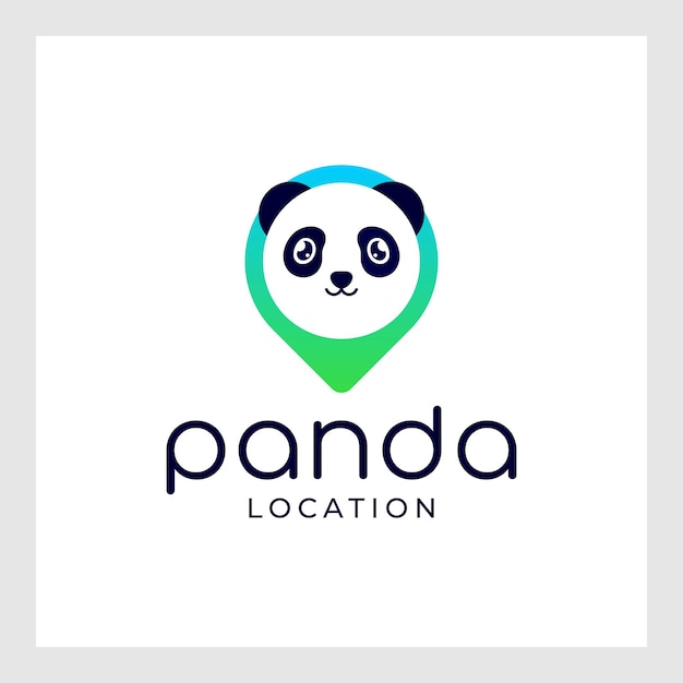 Panda location logo illustration design