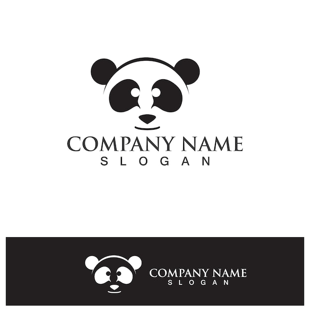 Panda logo black and white head