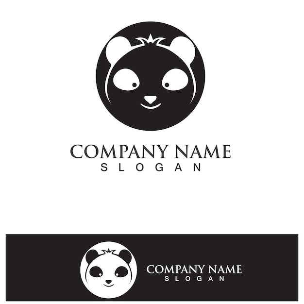 Panda logo black and white head