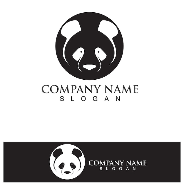 Panda logo black and white head