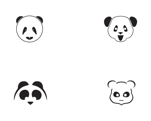 Panda logo black and white head