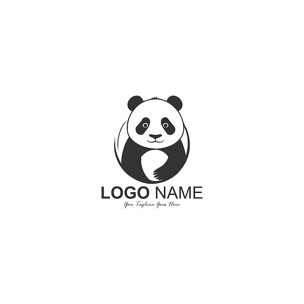 Logo panda disegno vettoriale carino