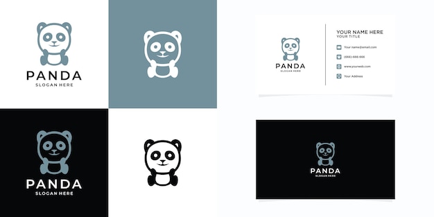 Vector panda logo design premium vektor