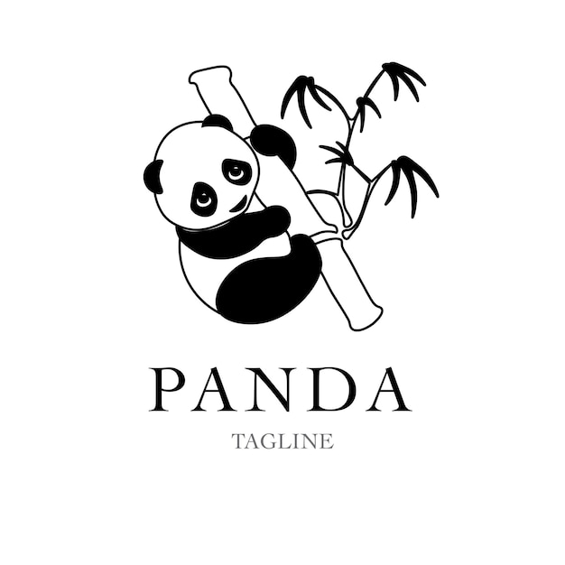 Panda logo eenvoudige illustratie grafisch panda element pictogram