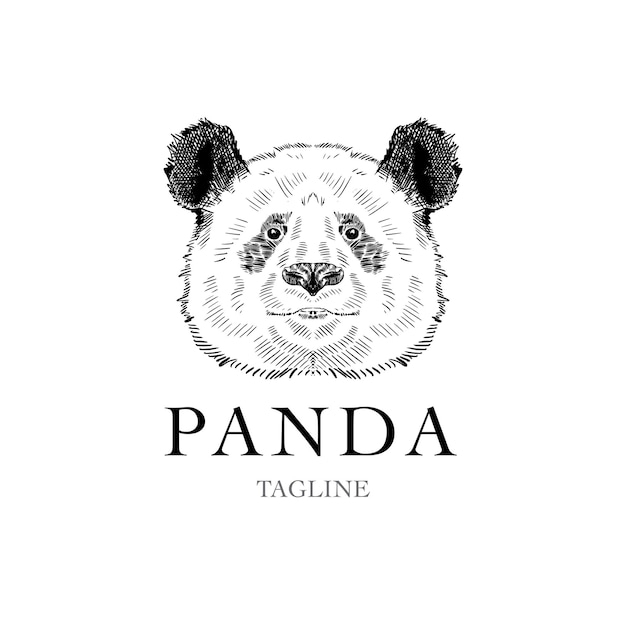 Panda logo eenvoudige illustratie grafisch panda element pictogram