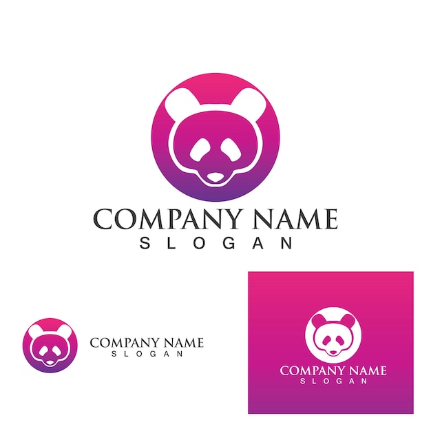 Panda logo en symbolen sjabloon pictogrammen app