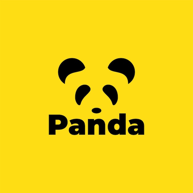 Vector panda logo line vector template.