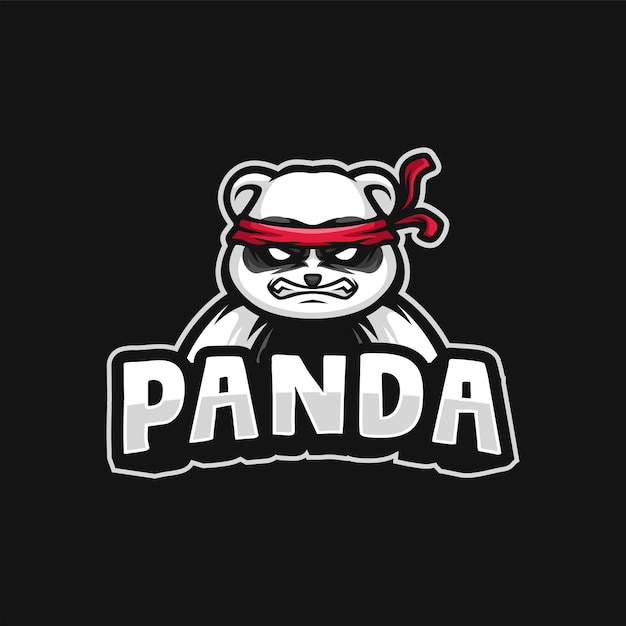 Mascotte con logo panda per squadra ed esport