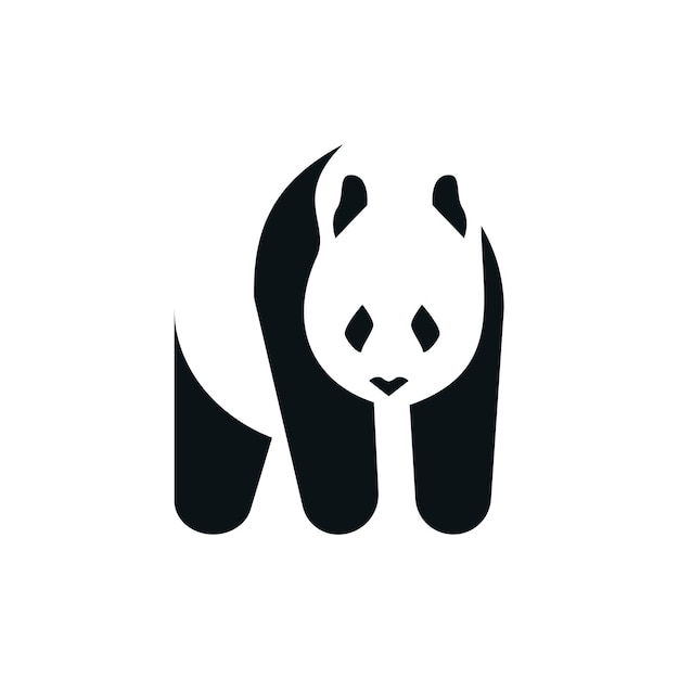 Panda logo minimalistisch concept zwart-wit