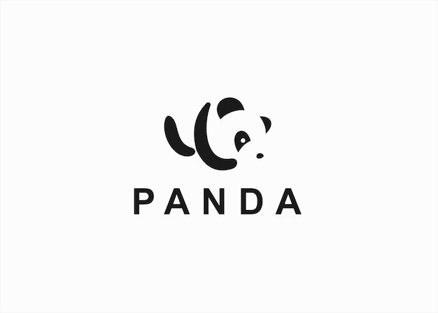 panda logo ontwerp vector silhouet illustratie