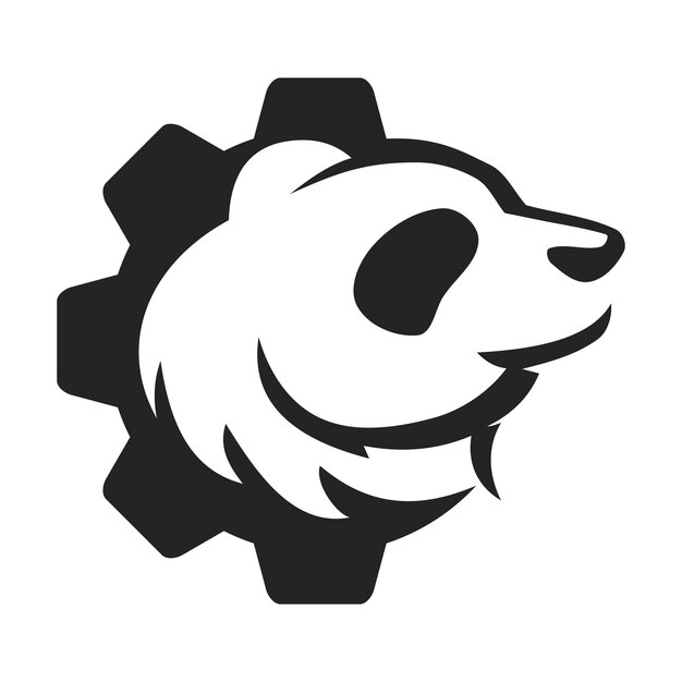 Шаблон логотипа Panda Изолированная идентификация бренда Икона Абстрактная векторная графика