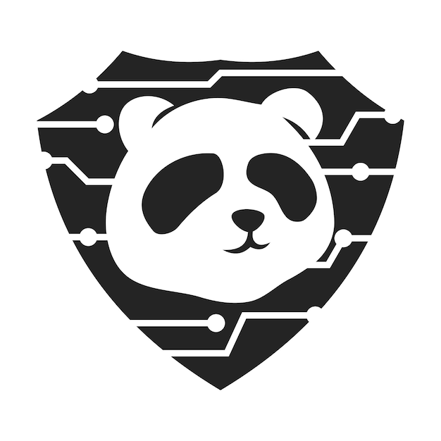 Шаблон логотипа Panda Изолированная идентификация бренда Икона Абстрактная векторная графика