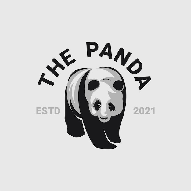 The panda logo template premium vector