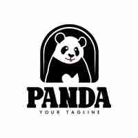 Vector panda logo on a white background