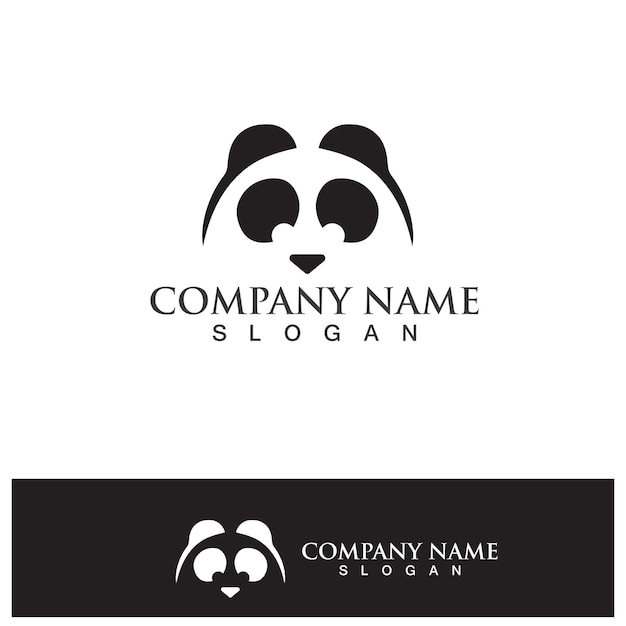 Panda-logo zwart-wit hoofd