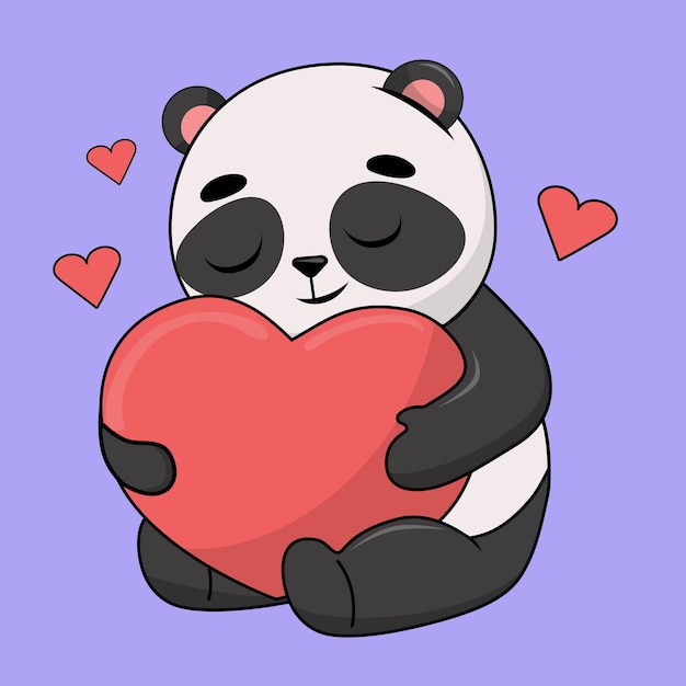 Vector panda love