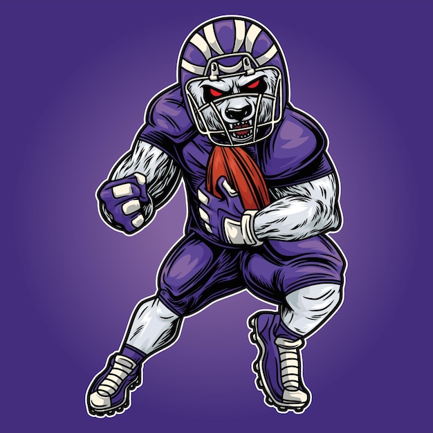 Panda Mascot American Football Illustration