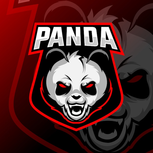 Vector panda mascot esport logo