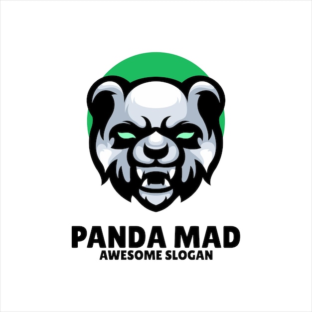 Disegno del logo dell'illustrazione della mascotte del panda