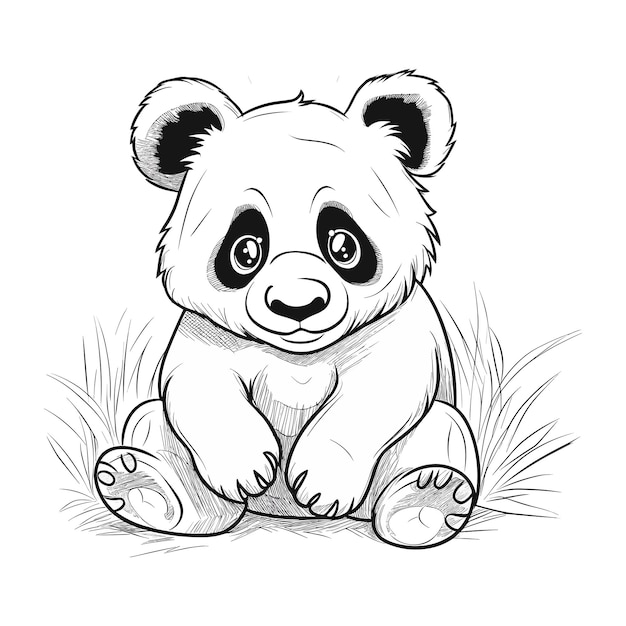 panda mascotte kleurplaat pagina vector