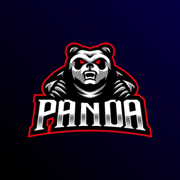 Panda mascotte logo esport gaming