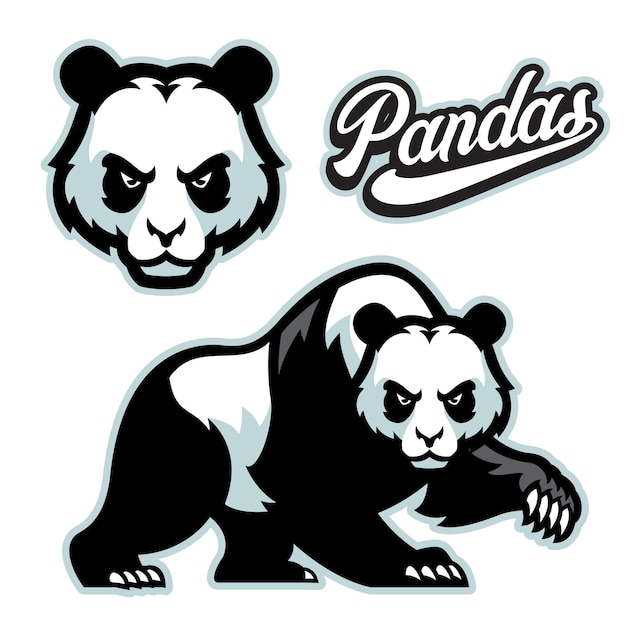 Panda mascotte stijl met gescheiden hoofdlichaam