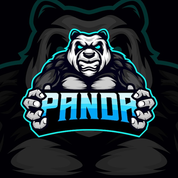 Panda masscot logo afbeelding premium vector
