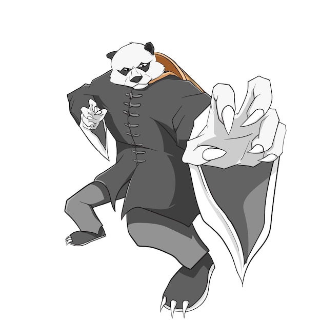 Panda materiële kunst vectorillustratie