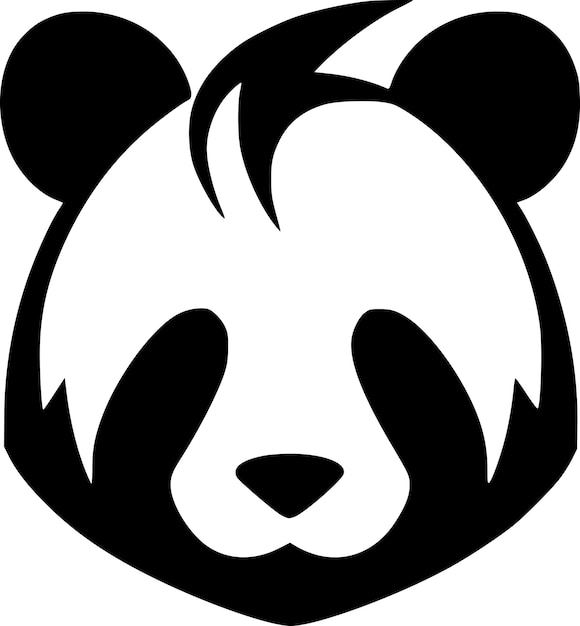 Вектор Минималистская и плоская векторная иллюстрация логотипа панды