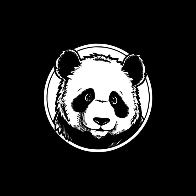 Vector panda minimalist en flat logo vector illustratie