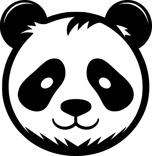 Panda Minimalist en Flat Logo Vector illustratie