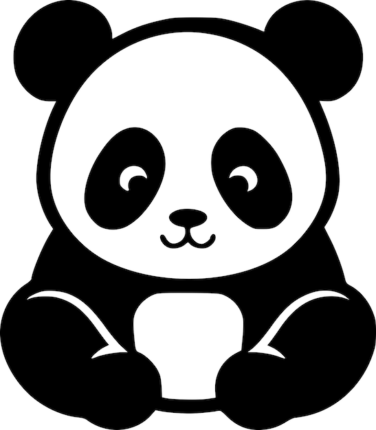 Panda Minimalist en Simple Silhouette Vector illustratie