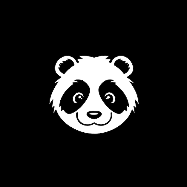 Vector panda minimalist and flat logo vector illustration