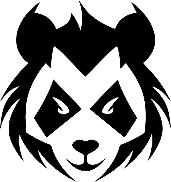 Минималистская и плоская векторная иллюстрация логотипа Панды
