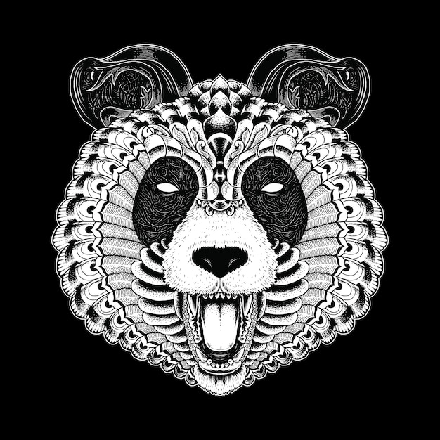 Panda ornate  illustration  