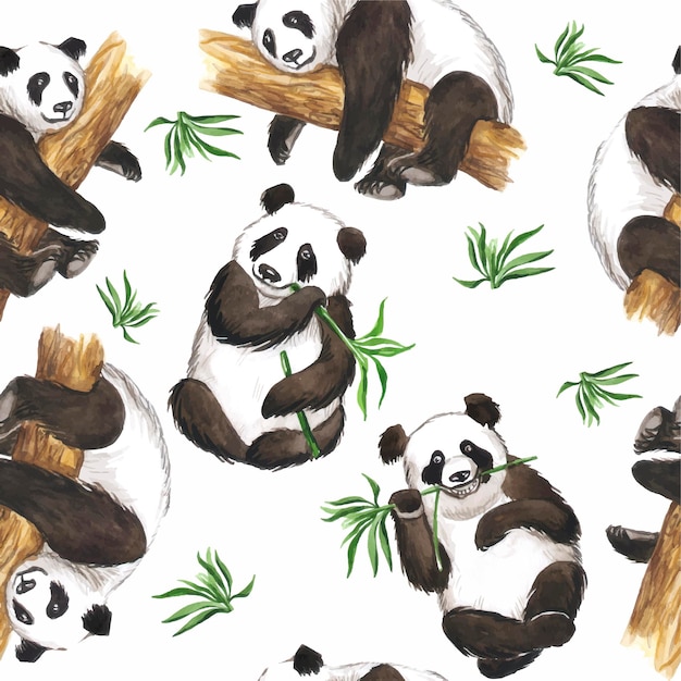 Panda patroon aquarel dier