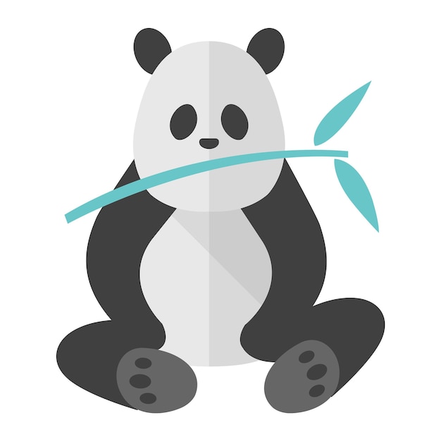 Panda-pictogram in egale kleurstijl
