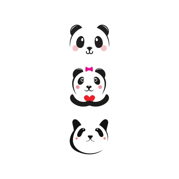 Panda pictogram Sjabloon vector illustratie ontwerp