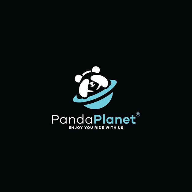 Vector panda planet logo design