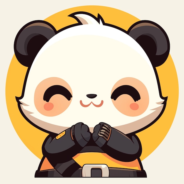 Vector a panda reporter cartoon style