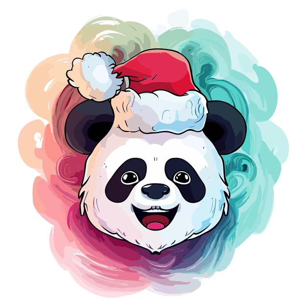 Vector panda's santa hat surprise