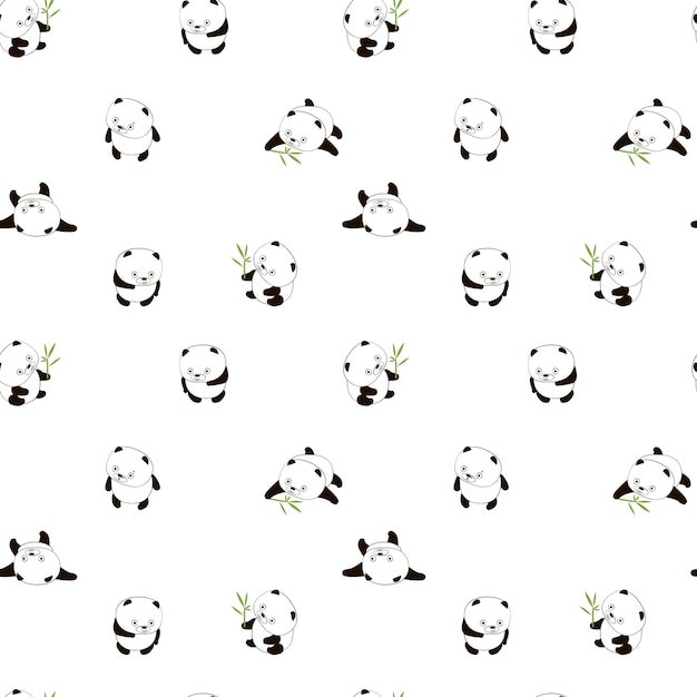 Vector panda seamless pattern