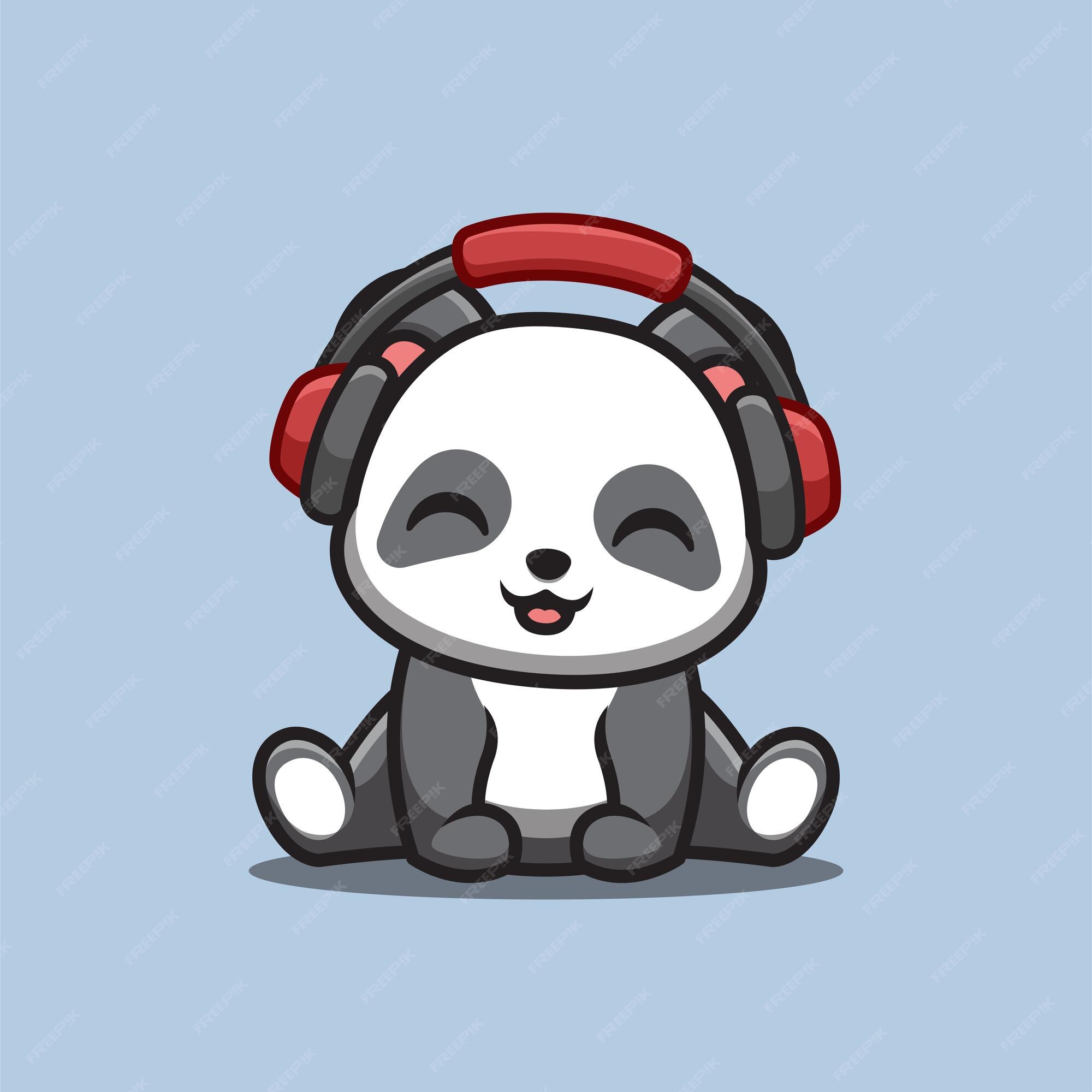 Panda sitting on cloud cute creative kawaii Vector Image