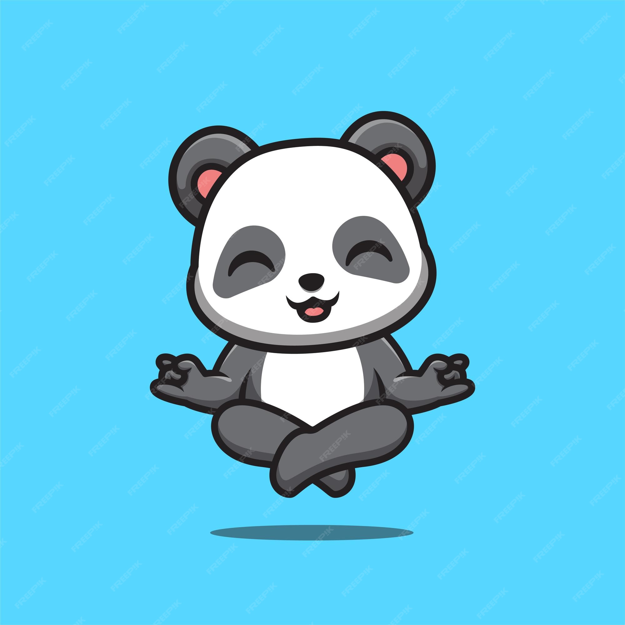 Panda Sitting On Cloud Cute Creative Kawaii Cartoon Mascot Logo Royalty  Free SVG, Cliparts, Vectors, and Stock Illustration. Image 190158369.