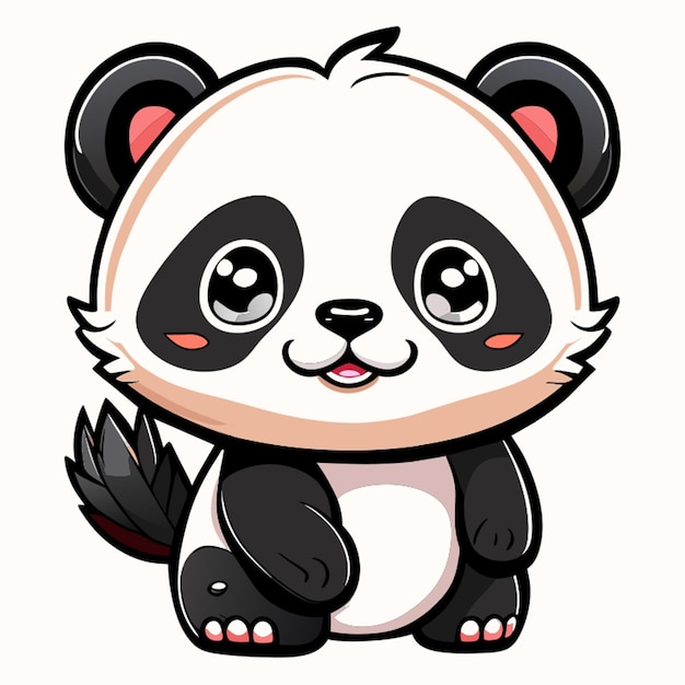 Panda so cute vector illustration