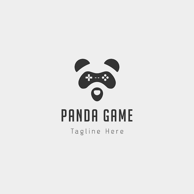 Panda spel logo ontwerpsjabloon dier concept controller - vector