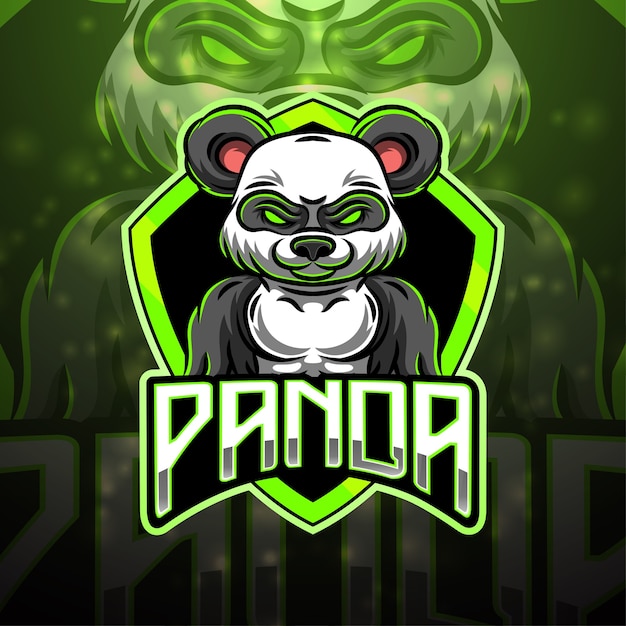 Panda sport mascotte logo ontwerp