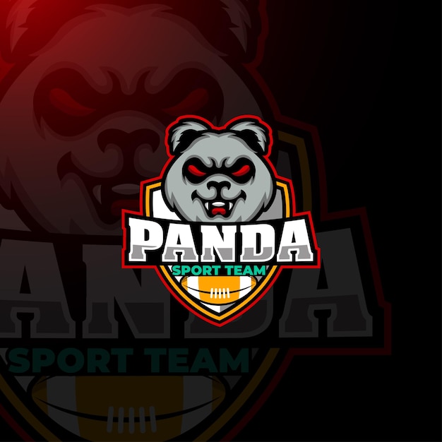 Шаблон спортивного логотипа панды