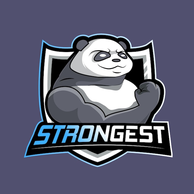 Panda strongest mascot logo team