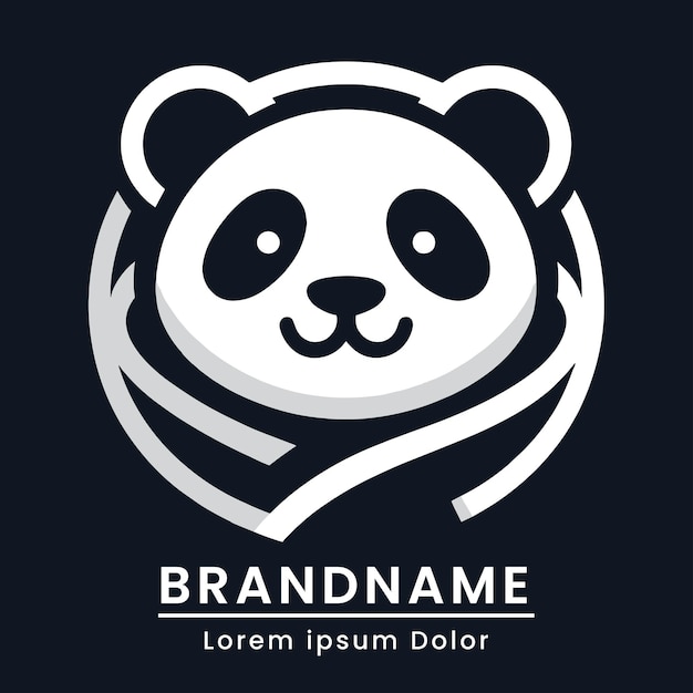 Panda swaddle logo design carino per il marchio di prodotti per bambini